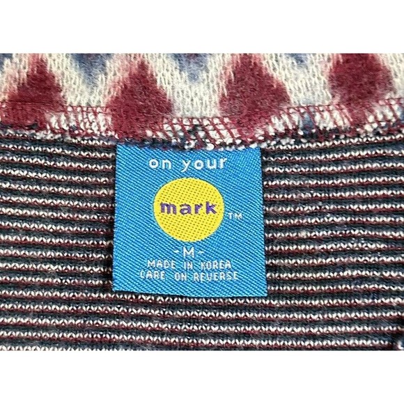 On Your Mark 1/4 Zip Geometric Patterned Sweater Men’s Medium Pull Over - Picture 4 of 7